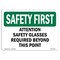 Signmission OSHA Sign, Attention Glasses Required Beyond, 10in X 7in Decal, 10" W, 7" H, Landscape OS-SF-D-710-L-10556 - alternate 1